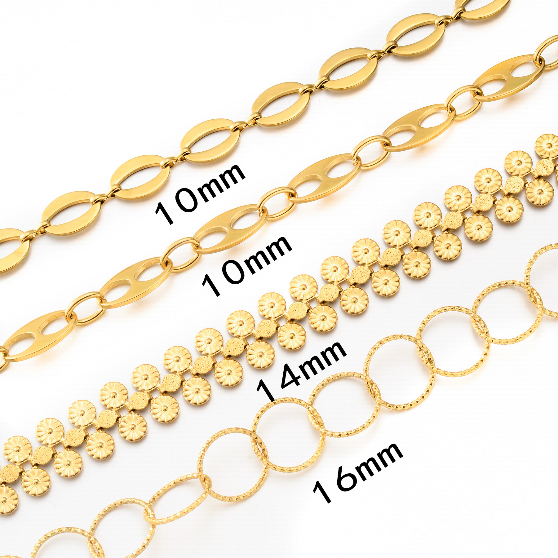 24g Weight PVD Coated Gold Plating Process 1 Piece 304 Stainless Steel Jewelry Accessories