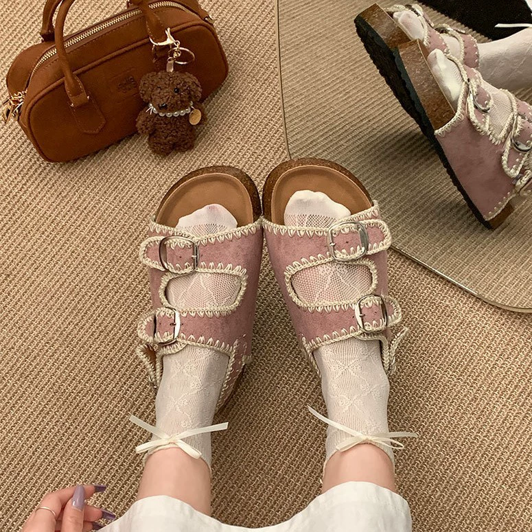 Black summer non-slip sandals, high-end, french style