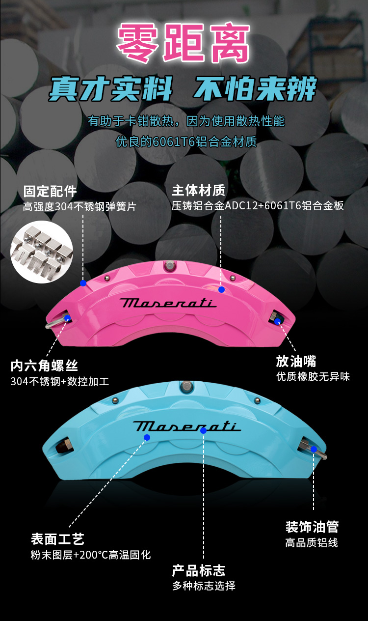 Maserati Brake Caliper Cover Set Levante Ghibli Wheel Hub Modification Color