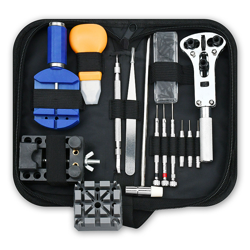 修表工具 手表维修工具包 15件套 工具套装 拆表带器 开底器修表
