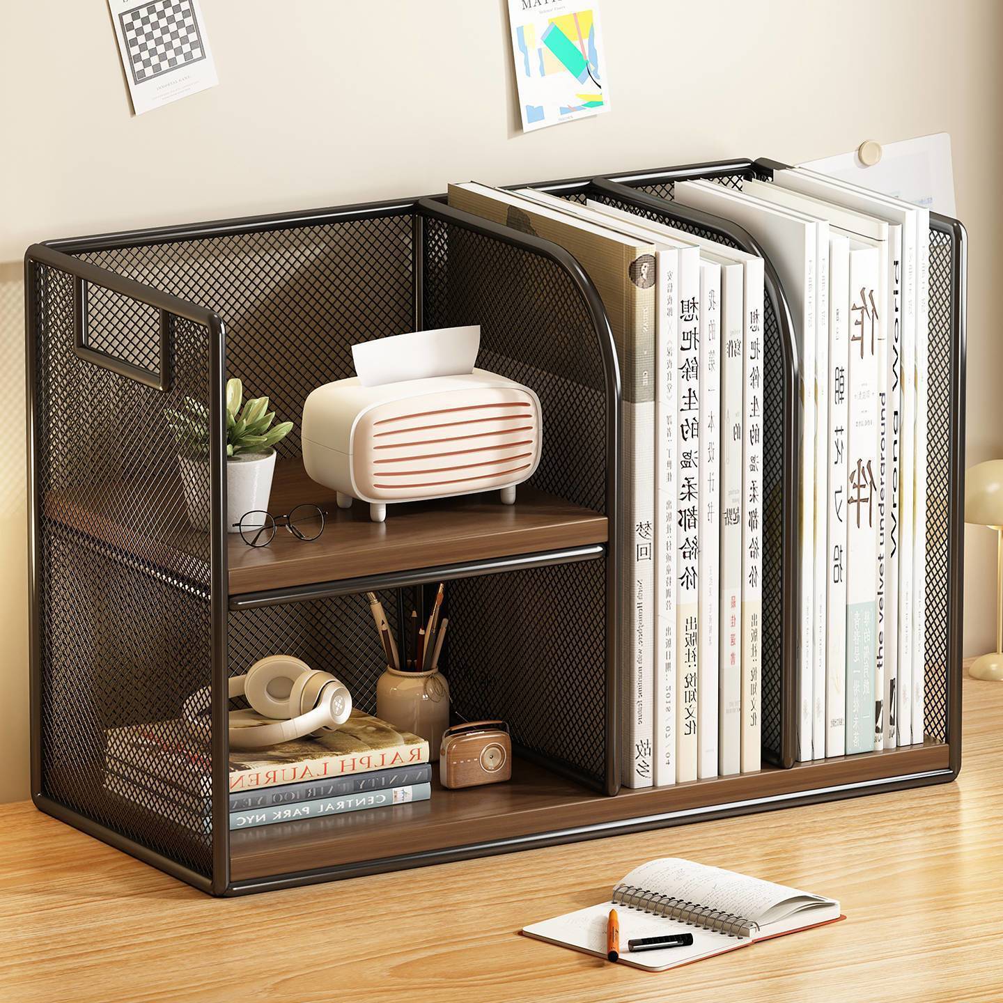 Desk Stand, Desktop Small Shelf, Storage Rack, Household Multi-Layer Small Bookshelf, File Organizer, Layered Shelf