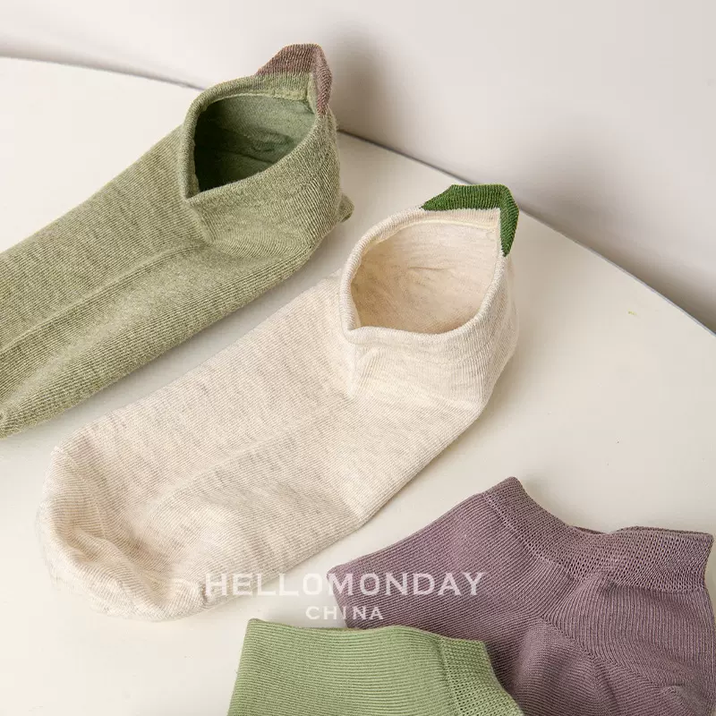 80998 袜子女短袜棉透气无骨船袜防滑不掉跟纯色运动浅口夏季薄款