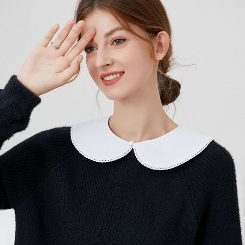 High-end lace collar unisex versatile collar autumn winter fashion pure cotton single collar