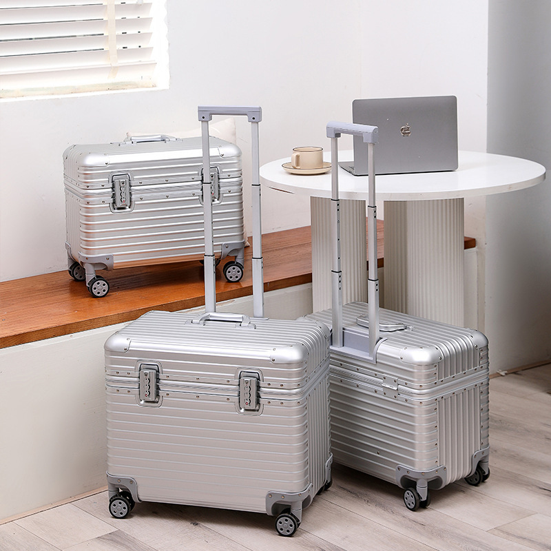 German all-aluminum magnesium alloy cross-border captain box universal wheel shockproof password box 18 inch boarding box photography mini box