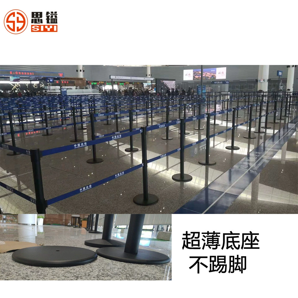 Порт таможенного и пограничного контроля, выделенный изолирующий ремень для очереди на 1.0m линии, ультратонкий предупредительный ремень для направления потока пассажиров на базе 2 см.