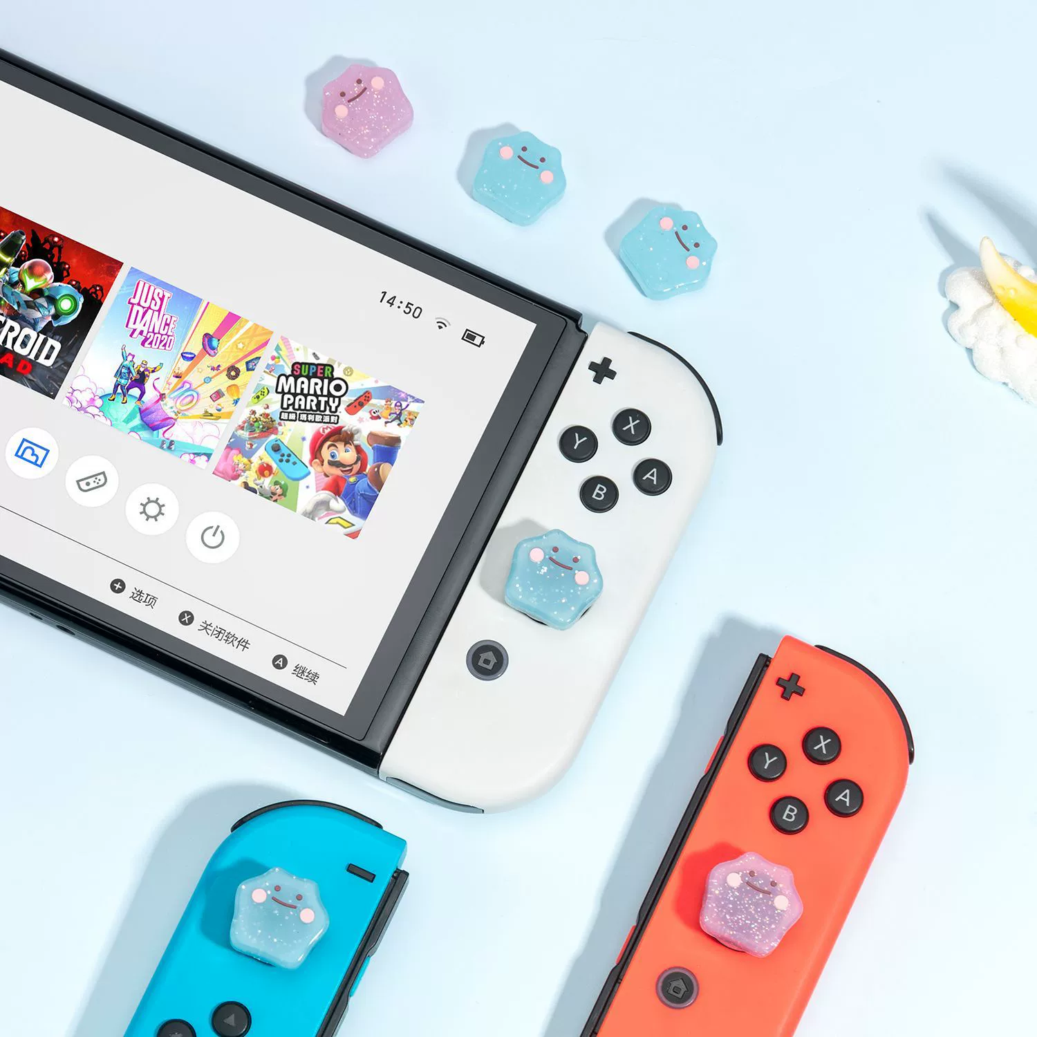 Джойстик-кап (универсальный) совместим с Switch/PS4/PS5/Xbox — силиконовые противоскользящие светящиеся милые крышки