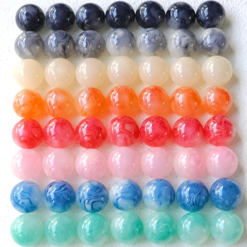 20mm Atmospheric Marble Pattern Smudged High-Waisted Ball Earrings Headwear Case Hole Shoes DIY Jewelry Accessories