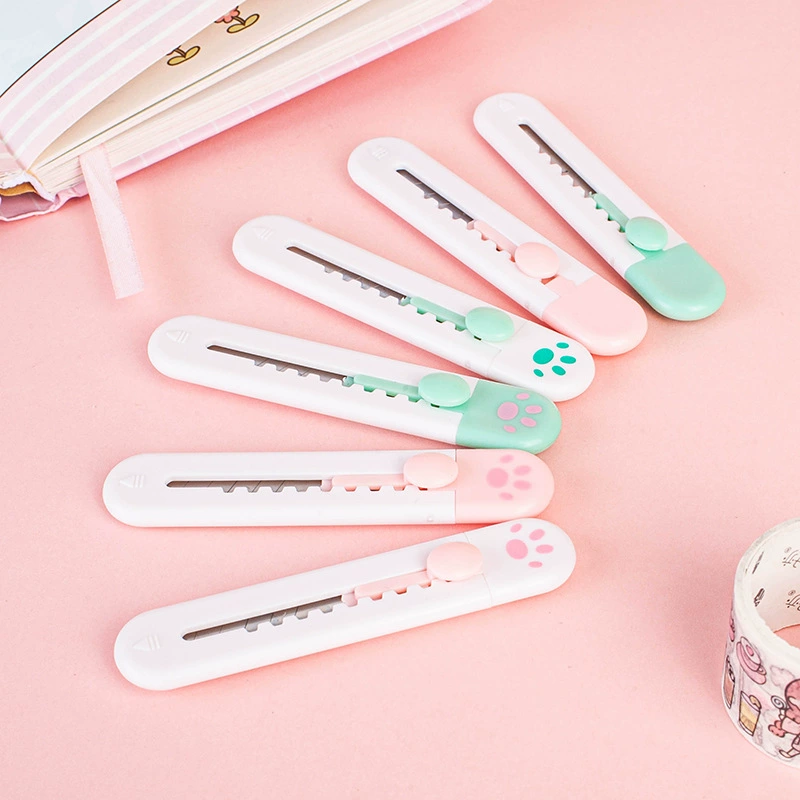 Соответствующий цвет художественный нож красивый мини портативный милый Сплит Экспресс-нож Кошачий коготь мультфильм Мини Выдвижной художественный нож