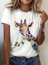 I 12856 Floral Print Short Sleeve Top ӡ���������� �羳