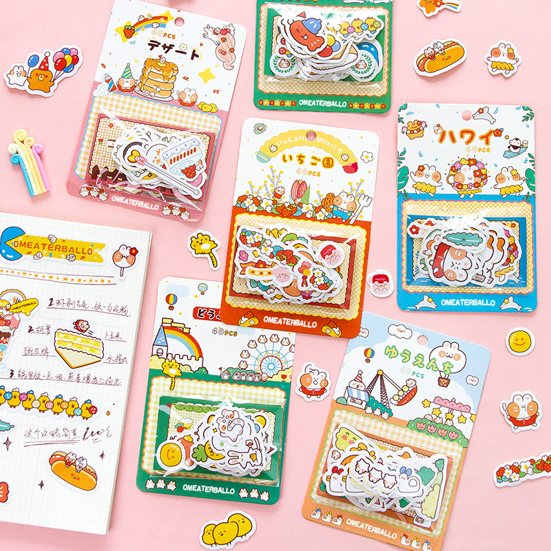 Korean Edition decorate Hand account Sticker lovely Cartoon PDA diy Diary mobile phone album Stationery Stickers decorate 40 Gold