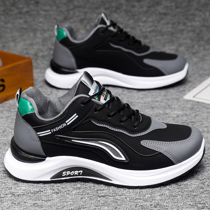 Popular Foreign Trade Men's Shoes, 2025 Autumn New Men's Leather Waterproof Sports Casual Shoes, Trendy Versatile Dad Shoes