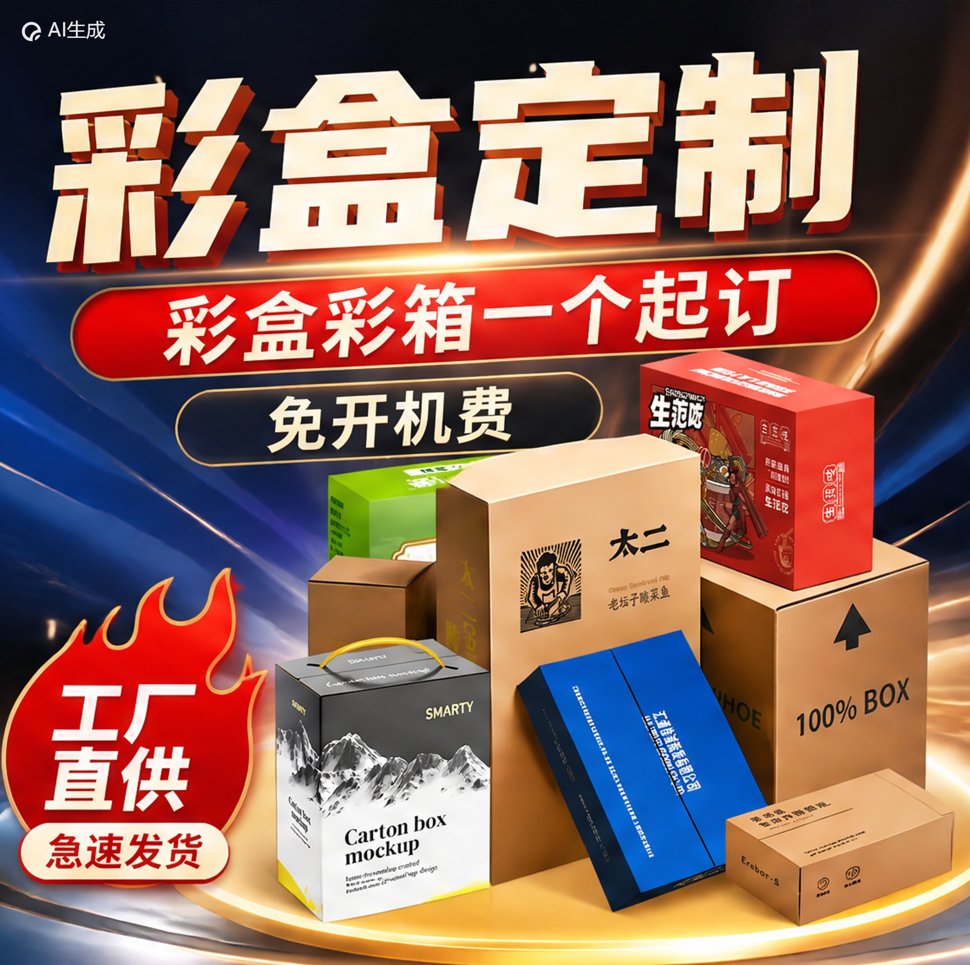 彩盒定制纸盒白卡纸平口箱扣底盒双插盒来图来样加工东莞工厂直供