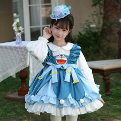 2023秋冬新款童裝女童洛麗塔公主裙兒童真兩件套Lolita絲絨蓬蓬裙