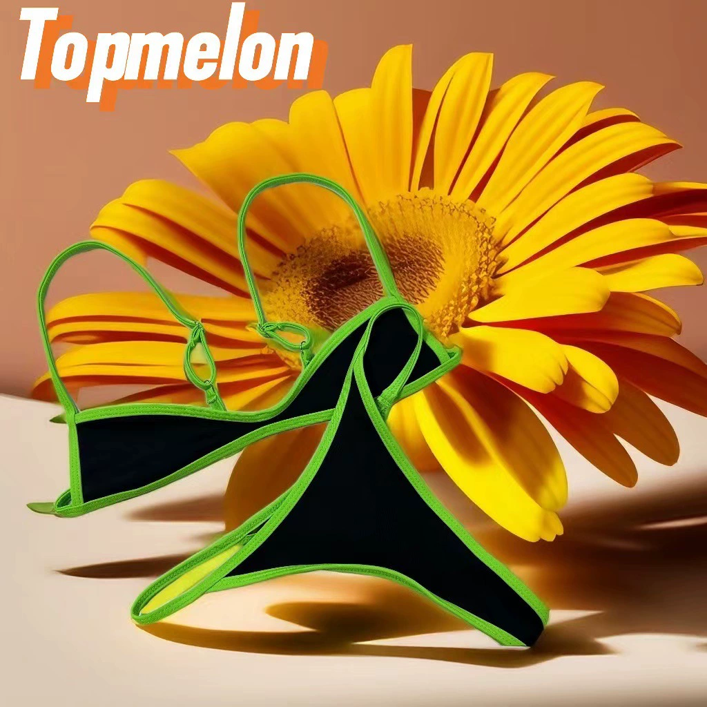 Пляжный костюм Topmelon новый европейско-американский сексуальный спортивный контрастный бикини купальник женский купальник s0131