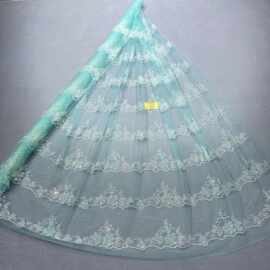 现货洒金花型款花型242#LC3292婚纱礼服面料 网纱 喷金花型面料