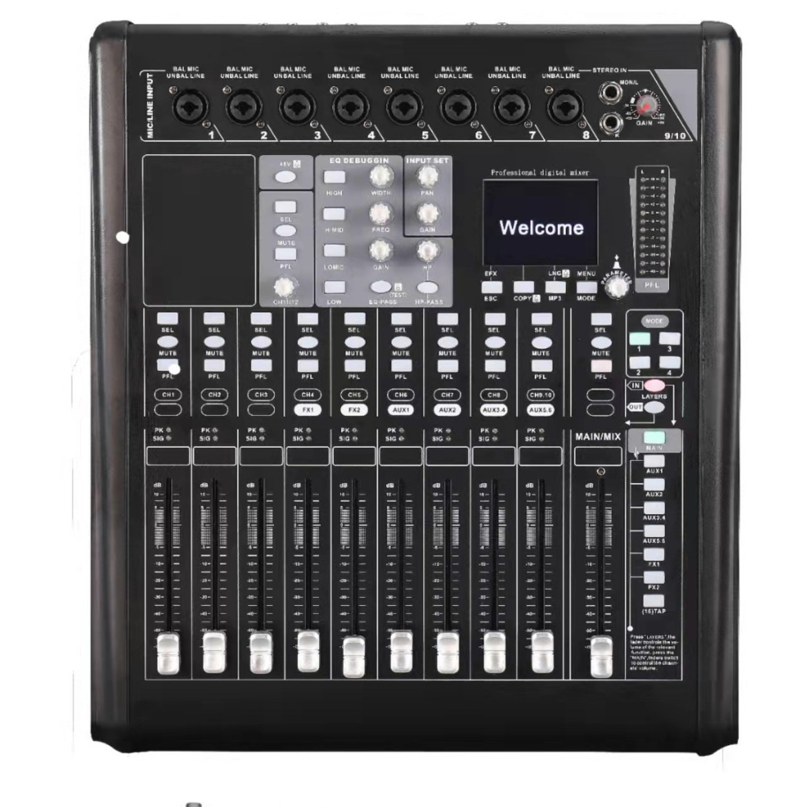 跨境12路数字调音台舞台演出礼堂音响会议室报告厅商业声卡修音