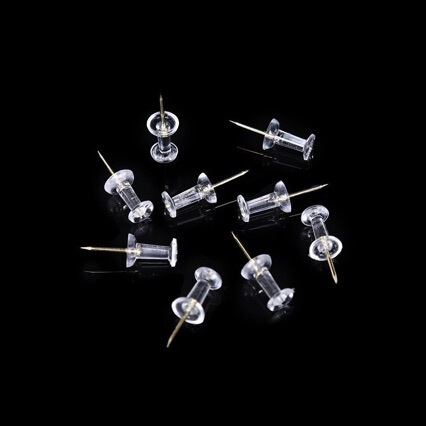 1 Box of Gold Transparent Push Pins for Creative Art Diy, Fixing, Marking, and Decorating Photo Walls