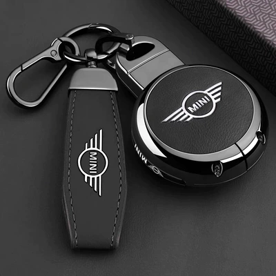 Mini Country Key Cover Mini: Static Rod/Key Bag - black-leather-rope-buckle-hanging-buckle