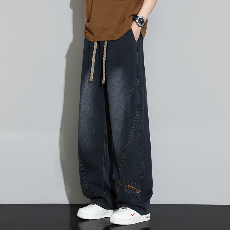 Jyf-2657 Men's Loose Jeans, Spring and Autumn 2026 New Casual Long Pants, High Street Style, Straight American Style