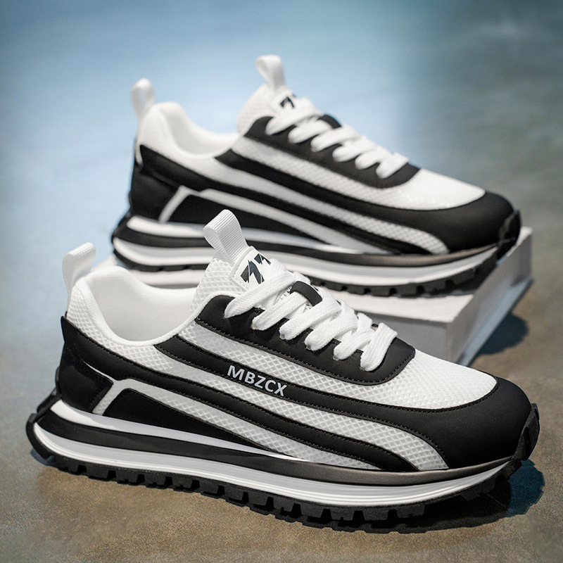 Men's Shoes 2025 New Summer Mesh Breathable Fashionable All-match Sports Casual Shoes Men's Thick-soled Hot Daddy Shoes