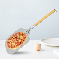Wholesale stainless steel pizza turner pizza spatula long handle pizza server cake spatula wooden handle detachable transfer