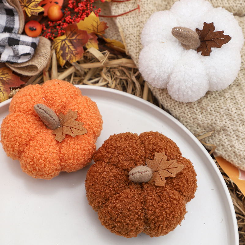 跨境 感恩万圣节装饰品 INS绒布仿真南瓜摆件 halloween派对礼物|undefined