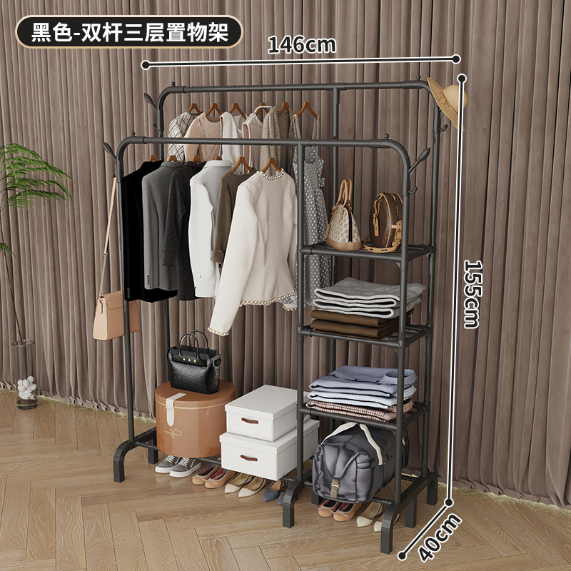 Perchero sencillo transfronterizo, perchero de pie para dormitorio o balcón, tendedero plegable móvil, tipo barra de pie, venta al por mayor