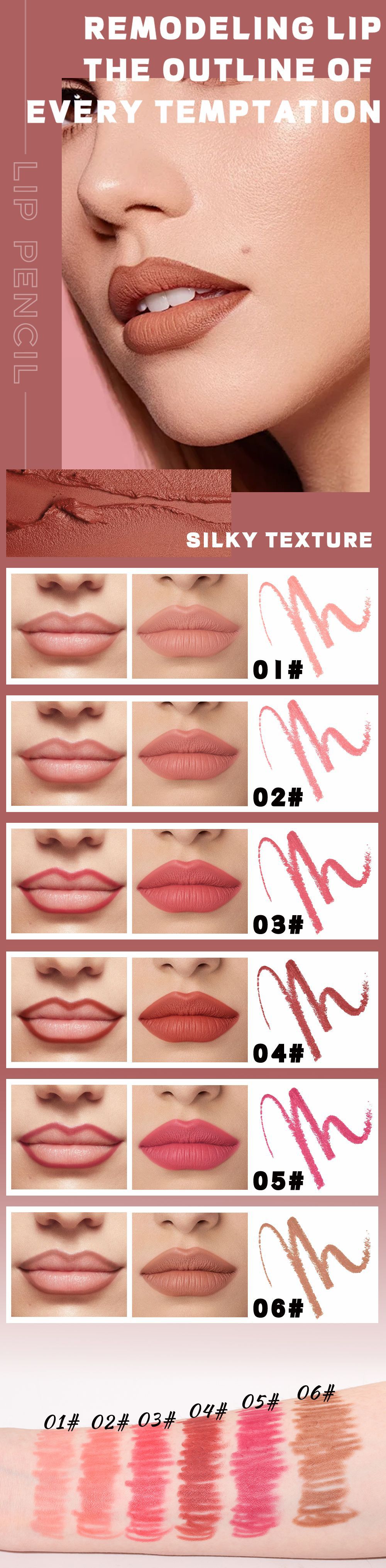Cross-border makeup easy to apply, rotating lipstick pen not easy to smudge, matte natural lipstick, lip liner pen for export wholesale undefined