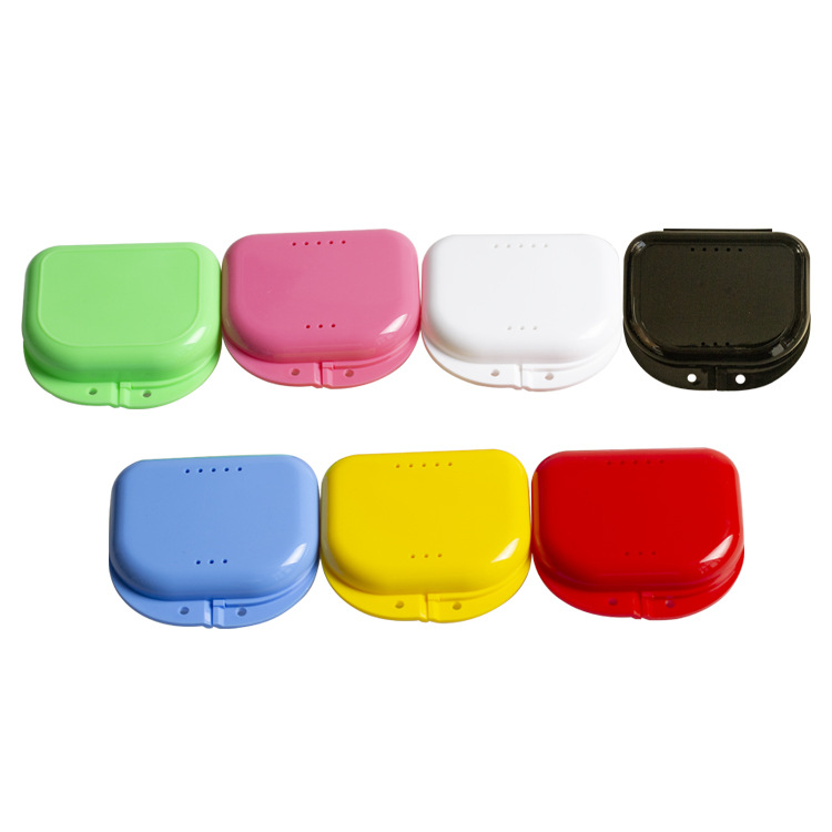 Plastic invisible braces storage box portable tooth storage box holder box with holes braces box manufacturer wholesale