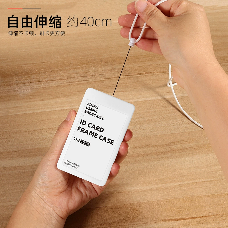 Autumn Rain and Japanese Korean Style Card Case Employee Identity Identification Card Telescopic Integrated Card Silicone Lanyard Document Card Working Card