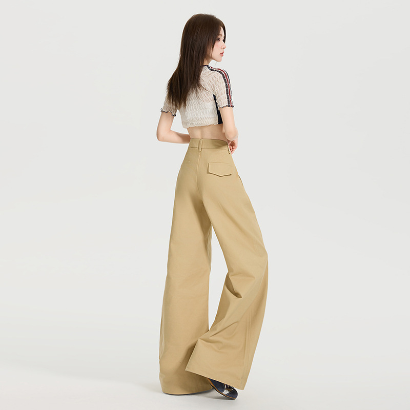 稚橘 # 美ラード復古カーキ色ワイドレギンス|undefined