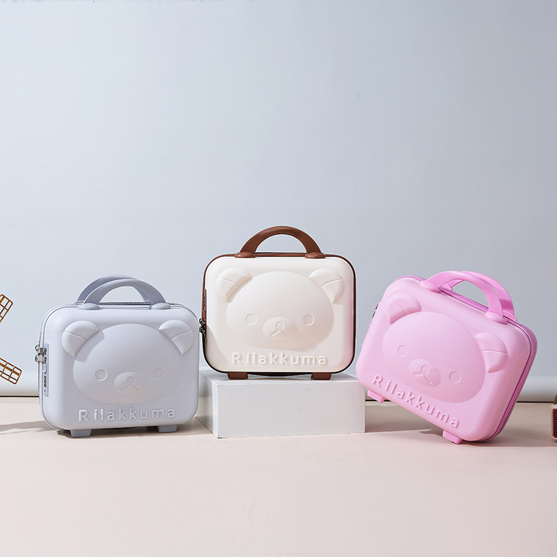 Bear Cosmetic Case 14 Inch Suitcase Trunk Cartoon PP Password Box Wedding Accompanying Gift Storage Suitcase