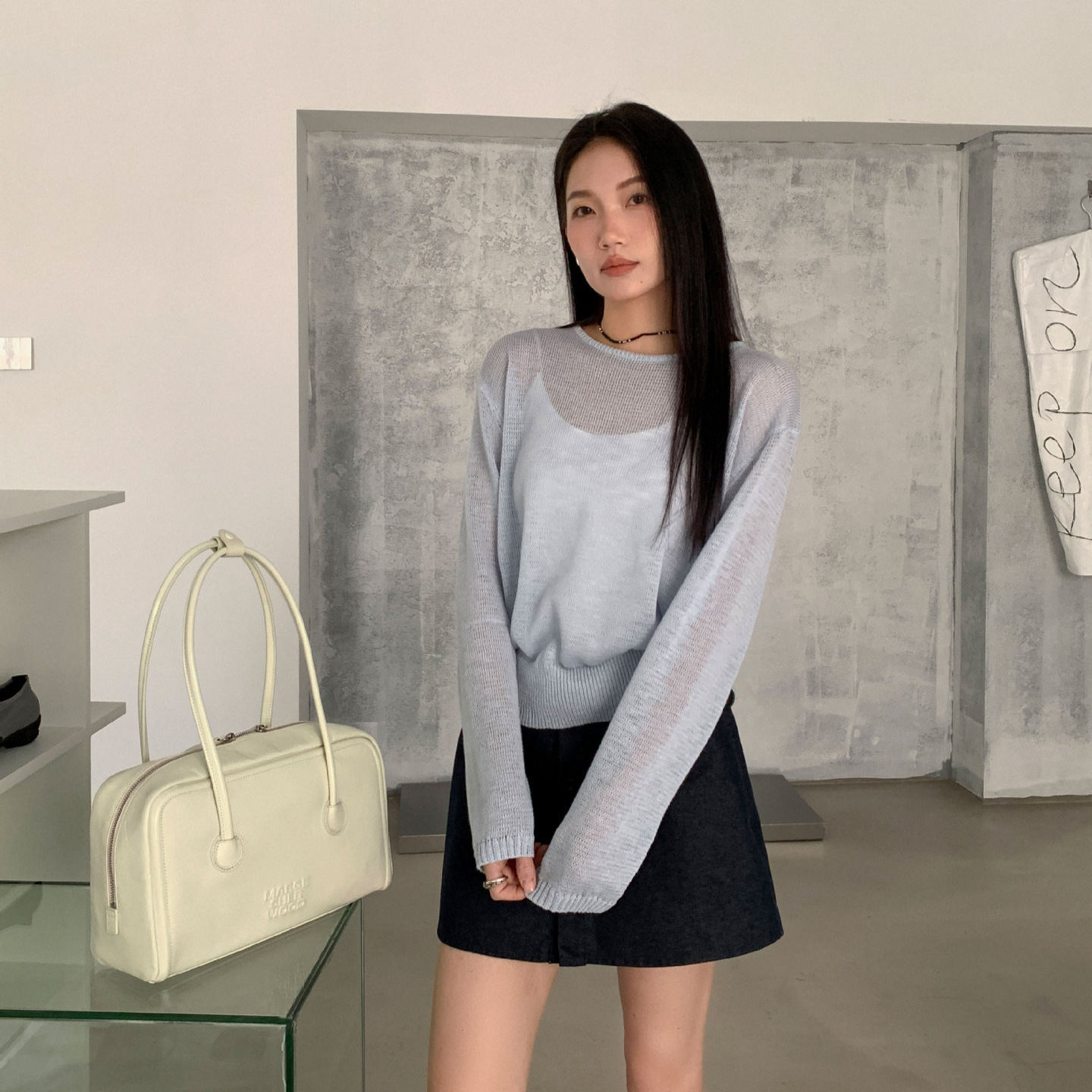 6UP早春韓系毛衣女2025廣州13行新款極簡慵懶鬆弛感百搭ins91285