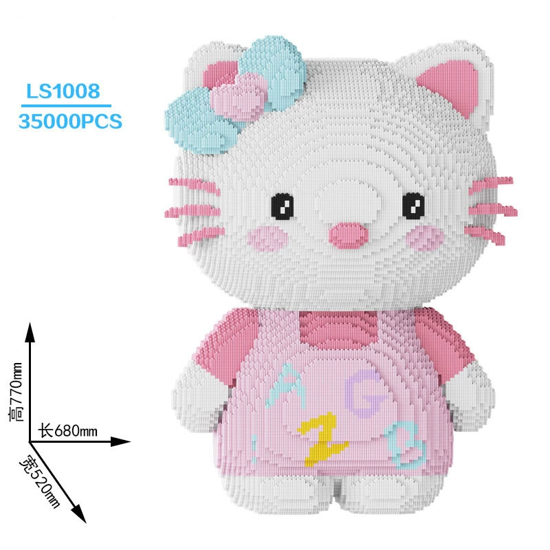 Constructor set Lego DIY small-brick fox toy, multi-size models 17–100 cm, birthday gift