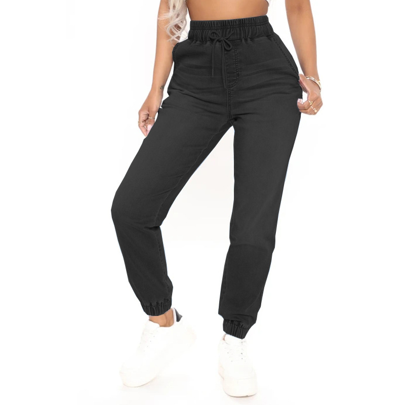 Jeans de Mujer Estilo Callejero Otoño 2025, Lavados, Estilo Harem, Largo a la Rodilla, Color Claro, Cintura Alta