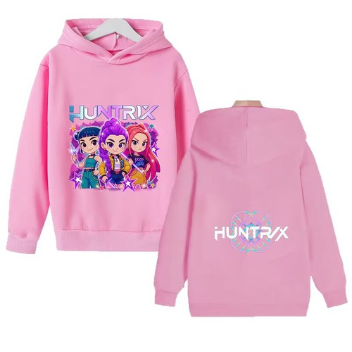 Hunter of Demon Girl Children's Anime Cartoon Hooded Print Sweatshirt for Boys and Girls Warm and Fashionable Sweatshirt
