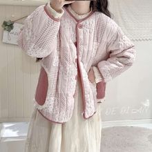 UNMUN2025冬季碎花面包短款棉服棉衣外套宽松新款可爱外套棉袄米