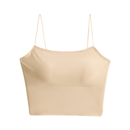 Korean foreign trade original single Ice Silk cool feeling inside and outside wear base vest without steel ring breast pad one-piece seamless underwear for women