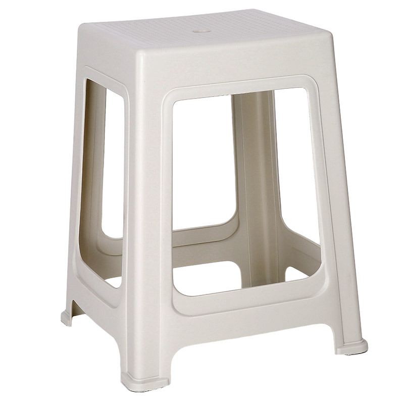 Taburete alto cuadrado grueso gris nórdico - 45 cm de altura★
