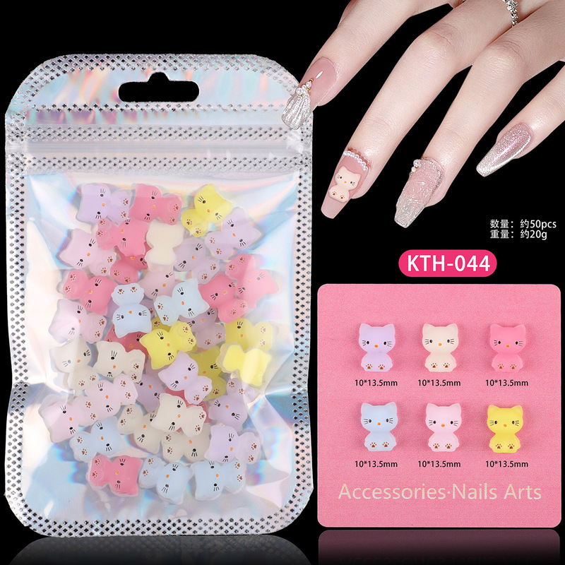 人気のネイルアートアクセサリーヒョウ柄 KT 猫バタークマバブルマートネイルアート漫画 diy ウェアラブルネイルアクセサリー|undefined