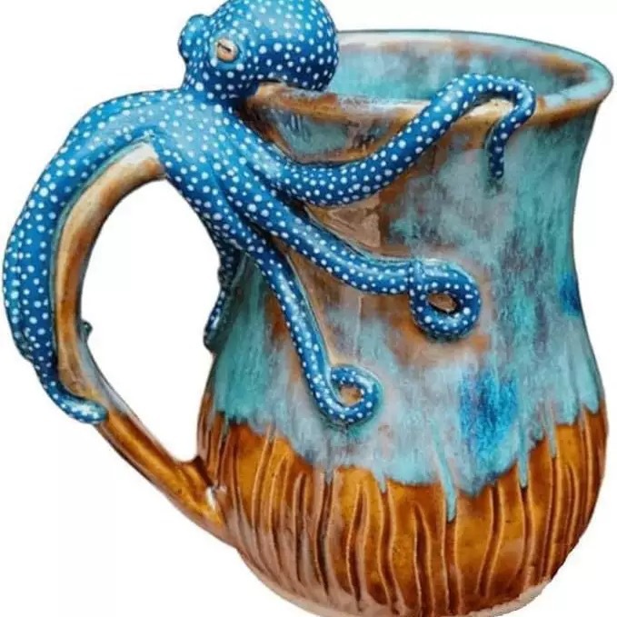Nuevo estilo transfronterizo taza de pulpo linda simulación taza de pulpo artesanía de resina al por mayor decoración de comercio exterior lindo