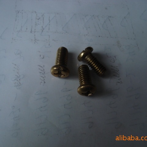 供应复合槽铜螺钉(图)铜材质，十一字盘头螺钉