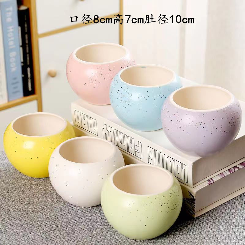 6 macetas de cerámica carnosas personalidad simple fresca pequeña maceta de color cuadrada balcón carnosas una pieza
