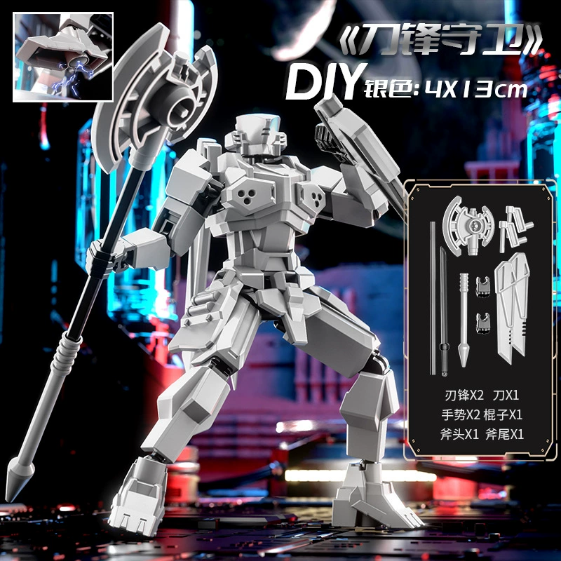 Other Brand Multi-Joint Movable Mini Transformer Doll – 5 Weapons, 2 Gestures, Shield/Blade Colors