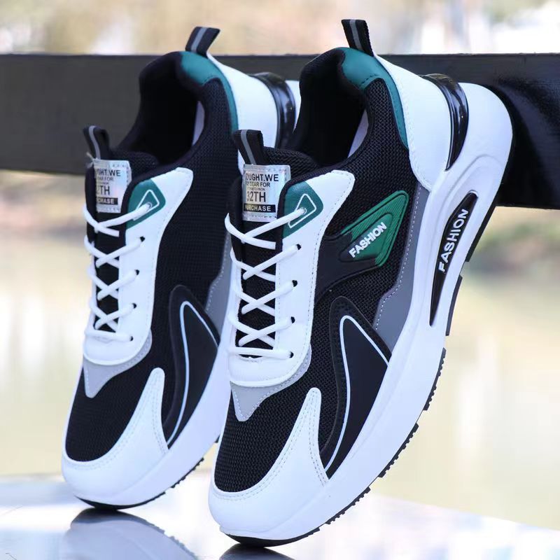 Otoño e invierno para hombres nuevos zapatos de papá de suela gruesa zapatos deportivos de malla modelos de pareja zapatillas de deporte de moda cabello de una pieza