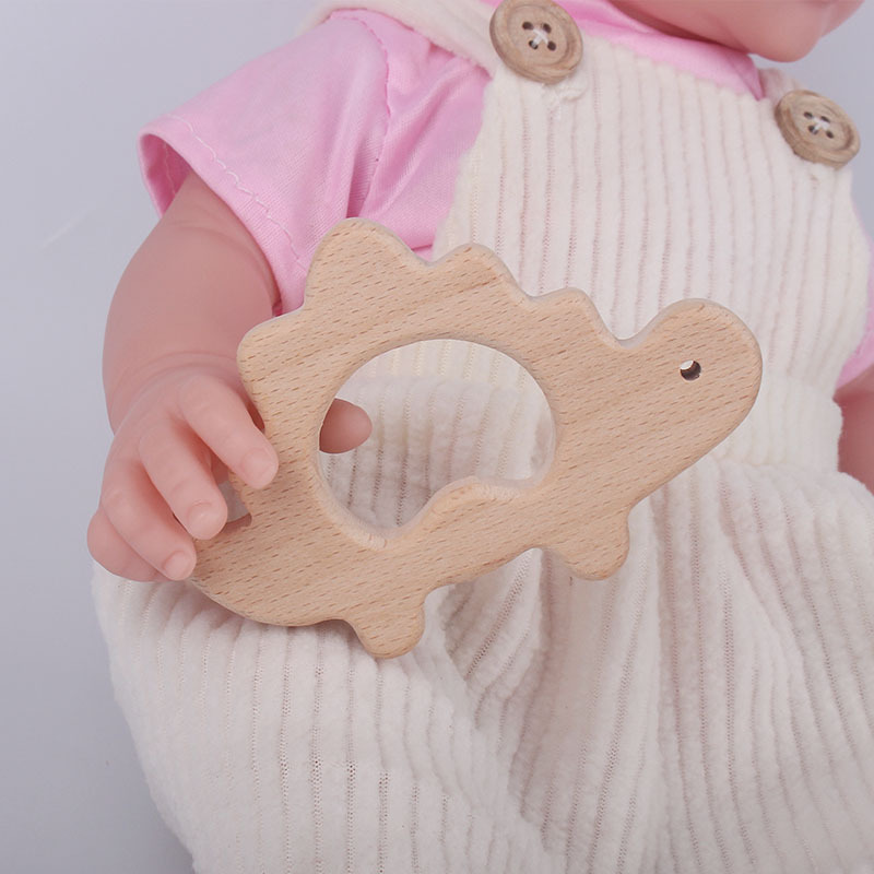 Nuevo bebé suministros haya animal dinosaurio juguete mordedor bebé molar mordedor pulsera DIY accesorios de la joyería