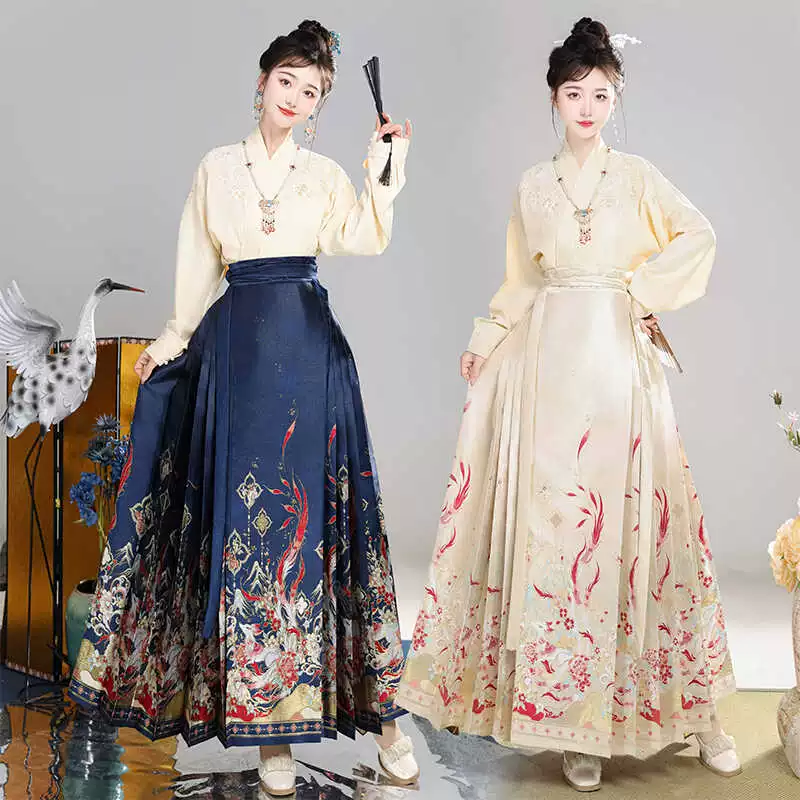 Luo Zhu Оригинальная [Девятихвостая лиса] Ming имитация макияжа, цветочная юбка с лапшой