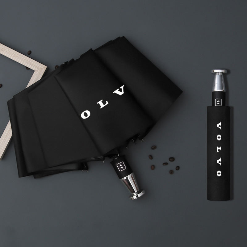 Paraguas Rolls-Royce con 10 varillas, plegado automático, revestimiento negro para protección solar, paraguas Mercedes, paraguas con logotipo de coche de tienda 4S.