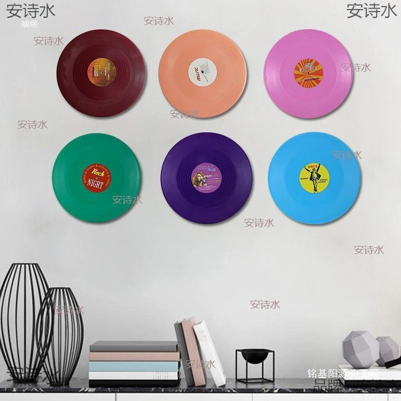 Красочные пластиковые настенные украшения для пластинок в стиле ретро, ​​американские настенные подвесные фоновые виниловые пластинки, креативные настенные украшения