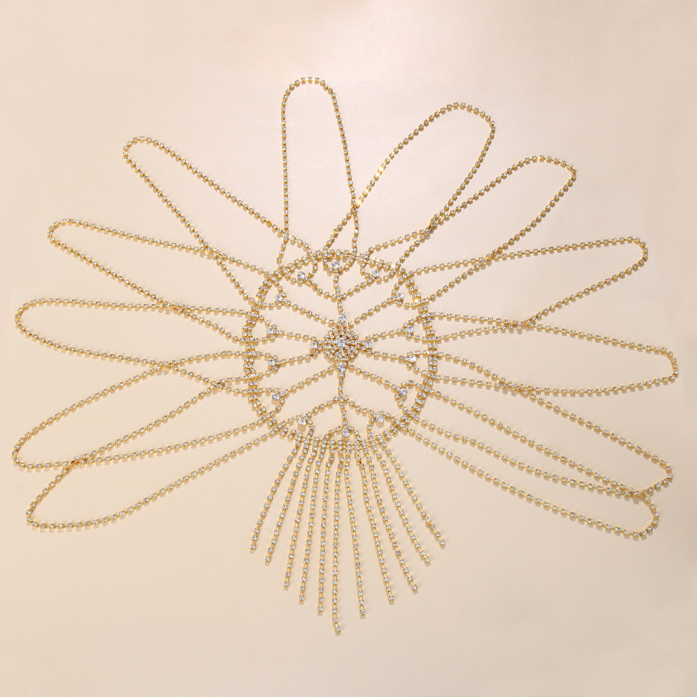 Tocado transfronterizo de moda exagerada borla multicapa Cadena de pelo Europea y americana elegante diadema de lujo Cadena de pelo